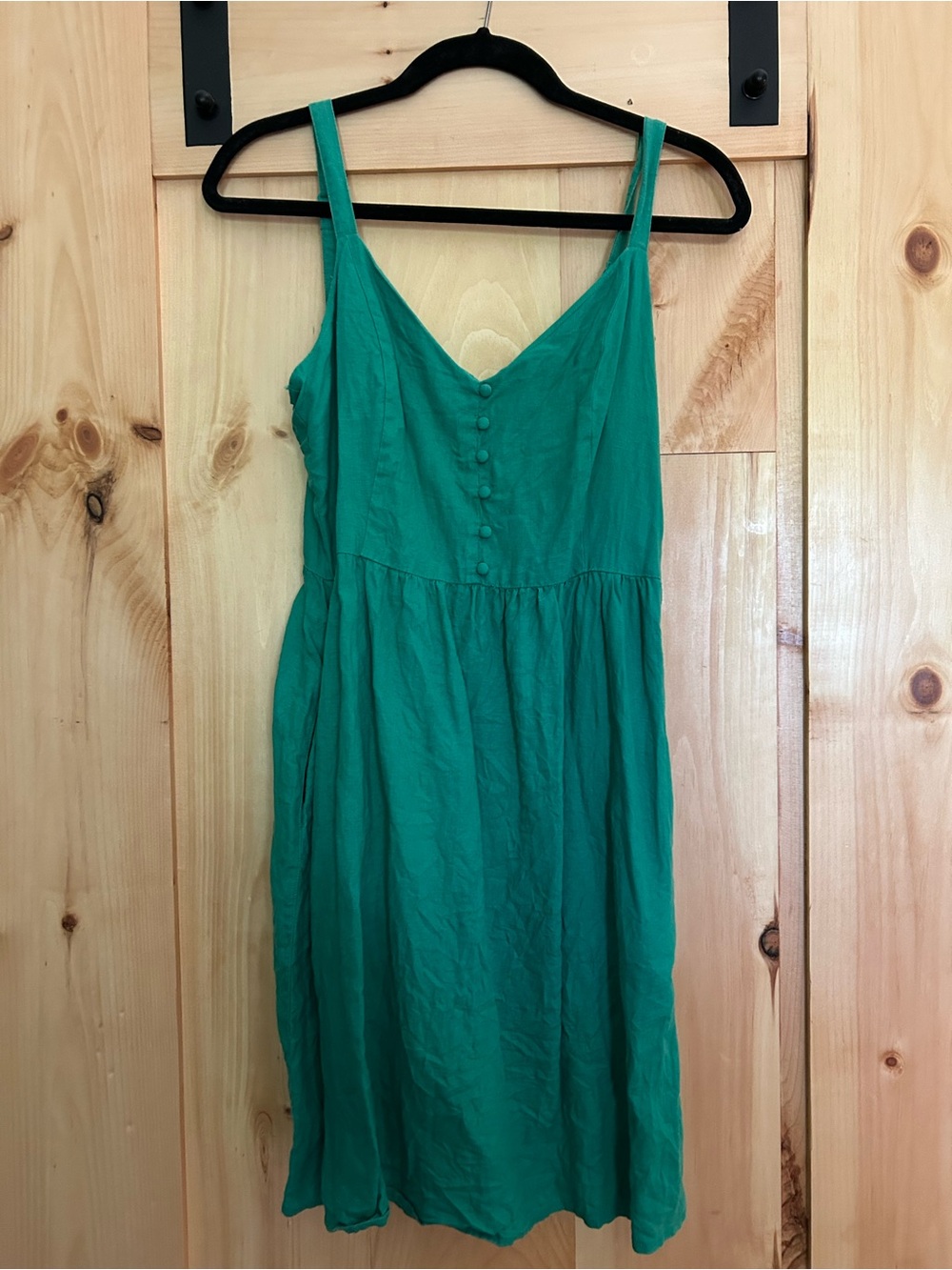 Cynthia Rowley Green Linen Button-Front Dress